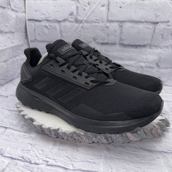 Adidas Duramo 9 Mens Size 12.5 Triple Black Walking Running Shoes Sneakers - Picture 4 of 14